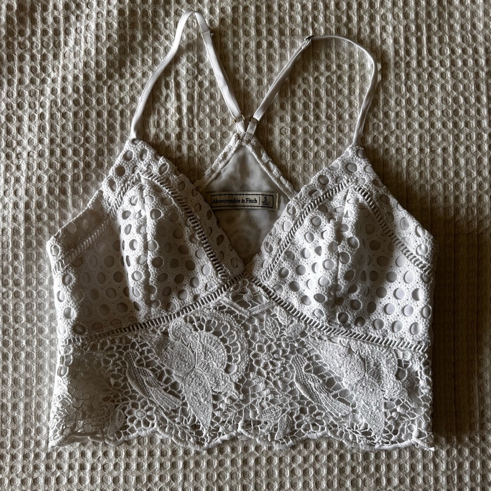 Abercrombie & Fitch White Lace Bra Top